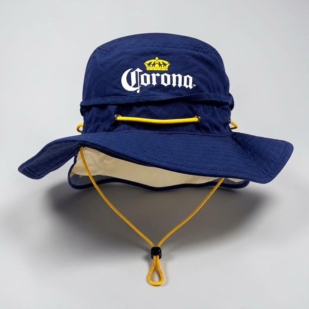 Corona Extra Bucket Boonie Hat with Tuck-a-way Neck Drape Navy Blue OSFM